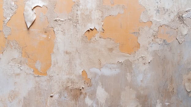 Peeling paint on textured old wall photo