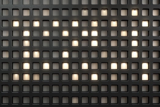 A wall with many lights on it photo