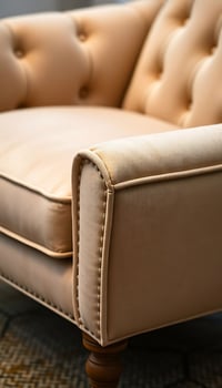 close up of a chair on a carpet photo