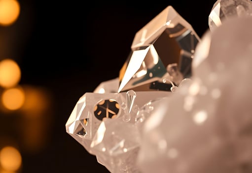 close up of a diamond shaped object on a table photo