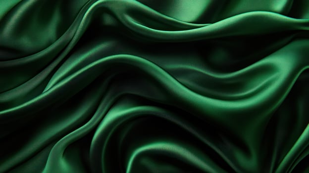 A green silk fabric with waves photo
