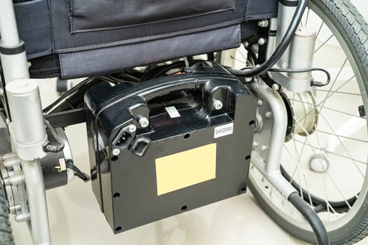 Battery of electric wheelchair for patient or people photo