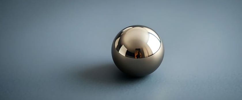 shiny metal object on a blue surface photo