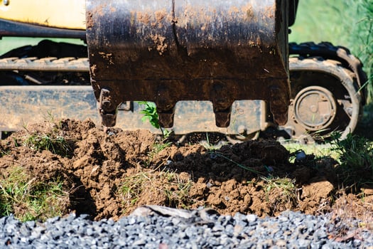 Earthworks, exterior works with machinery, equipment photo