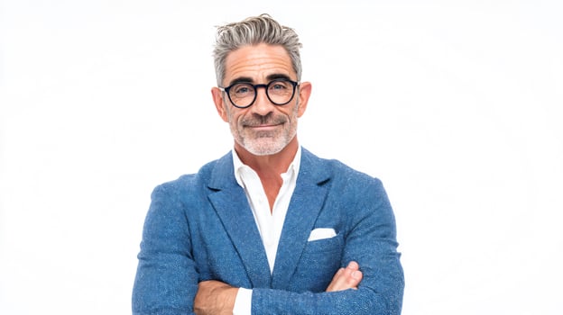 Middle-Aged Businessman Full Body Portrait - Professional Corporate Executive Image photo