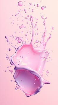 A pink liquid splashing on a pink background photo