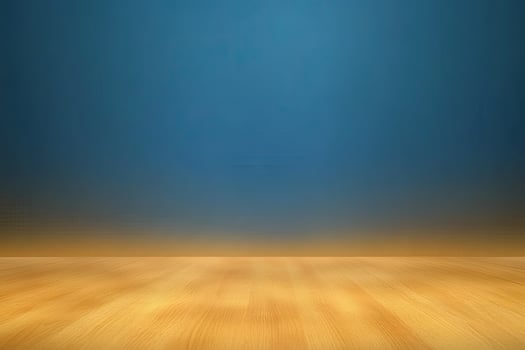 Wood floor with blue background photo