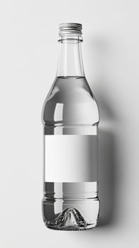 Crystal Clear Water Bottle Mockup A Pristine Design for Refreshing Branding. This high resolution image showcases a transparent gl photo