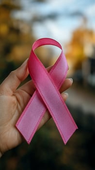 Pink Ribbon A Symbol of Breast Cancer Awareness, Support, and Hope. Show your solidarity, support research, and help those affecte photo