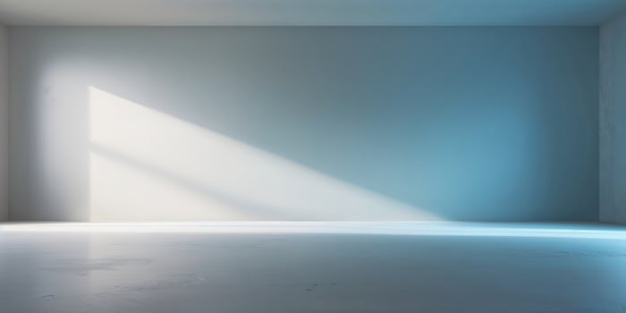 Bright minimalistic interior with natural light streaming through a window in an empty room photo