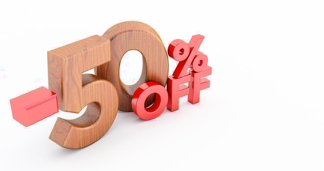fifty percent off isollated on white background, 50 percent Off. photo