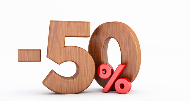 3fifty percent off isollated on white background, 50 percent Off. photo