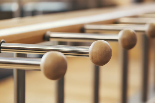 Detailed close up of a modern ballet barre station photo