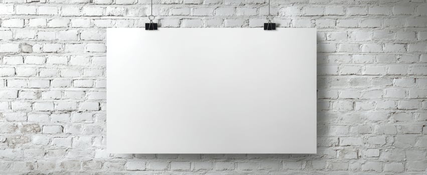 The blank canvas ready for creative expression on a rustic brick wall photo