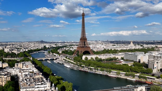 Outdoor Paris Skyline at Paris in France Island France. Beauty Scene. photo