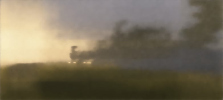 Field of solar panel sit peacefully alongside wind turbine, promise of renewable energy illuminating hazy horizon photo