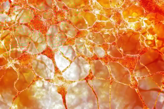 Vibrant abstract cellular network photo