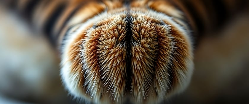 close up view of a furry animal's paw photo