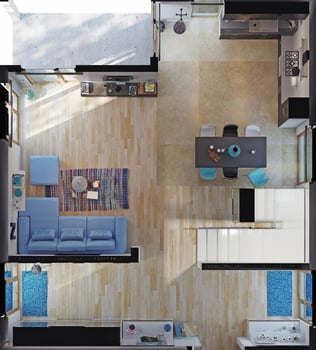 Cozy living room layout photo