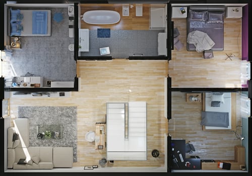Modern apartment floor plan photo