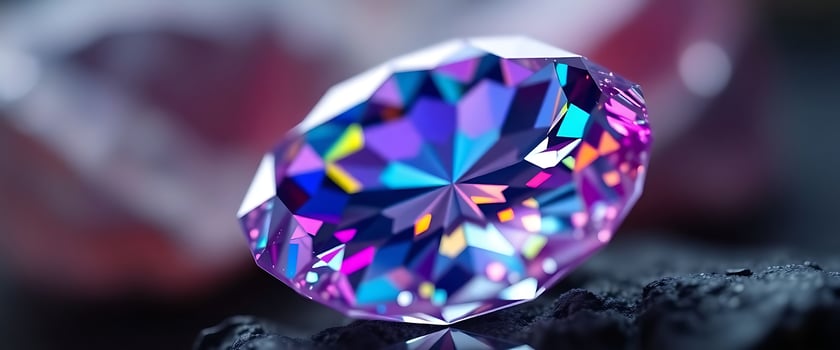 colorful diamond sitting on top of a black surface photo