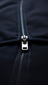 close up of a zipper on a piece of luggage photo