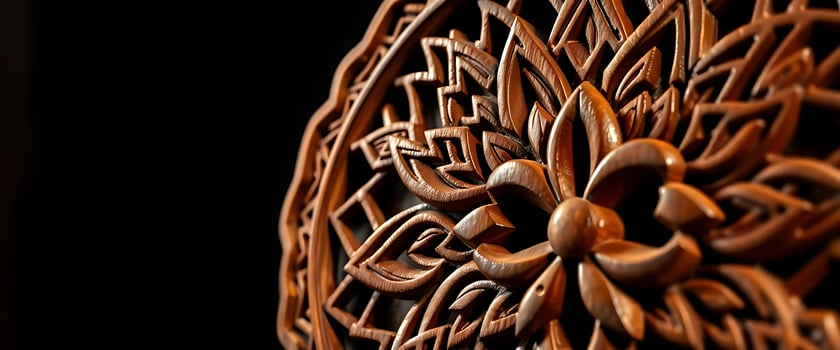close up of a decorative object made of wood photo