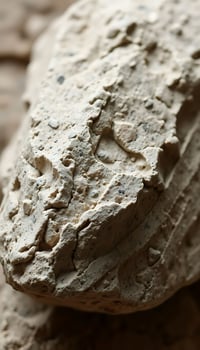 close up of a rock with small holes in it photo