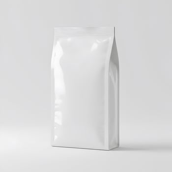 Minimalist white pouch, offering versatile branding on a bright, solid background photo