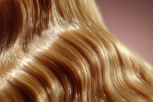 The Allure of Blonde Luxurious, Flowing Hair, Shiny and Smooth Texture. A Captivating Display of Healthy, Vibrant Tresses. Explo photo