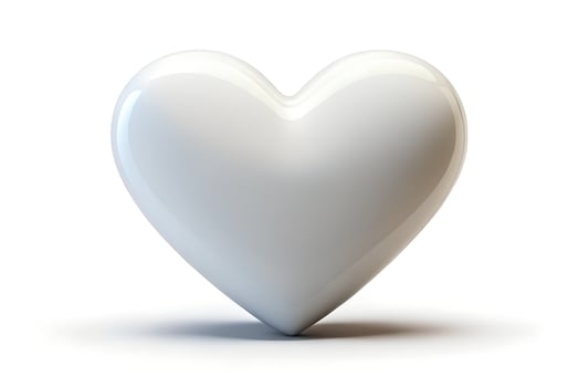 Glossy White Heart Shape Icon for Romantic and Love themed Designs and Creative Projects photo