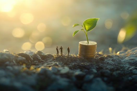 Business Growth Investment Sprout Plant Coins photo