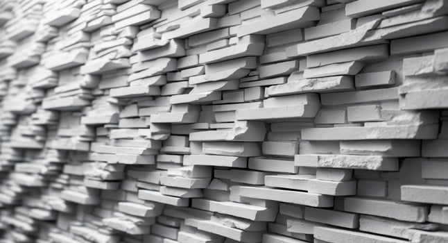 Architectural White Stone Wall Texture Modern Interior Design Element, Detailed View. photo