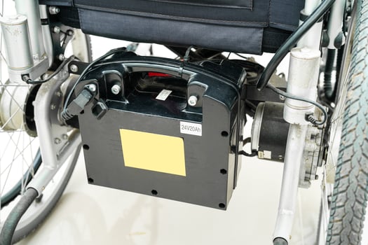 Battery of electric wheelchair for patient or people with disability people. photo