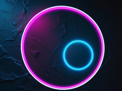 Neon neon circle on a dark background photo