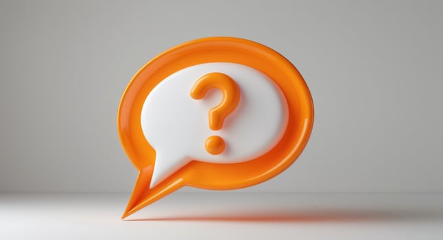 3d illustration of a speech bubble with question mark photo