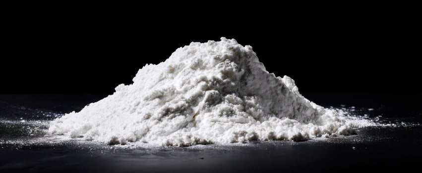 The mound of white flour ready for culinary creations and baking mastery. photo