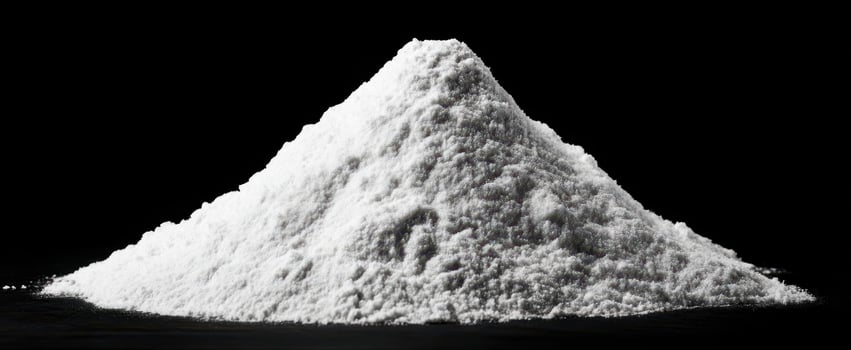 The mound of white salt on a dark background showcasing culinary versatility. photo
