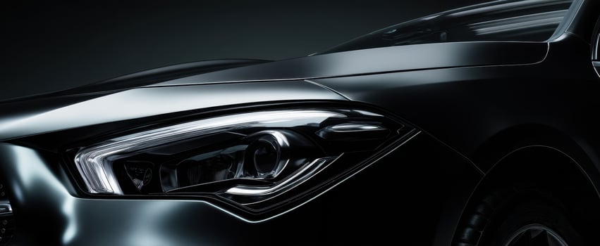 The sleek black car showcasing modern design and advanced technology. photo