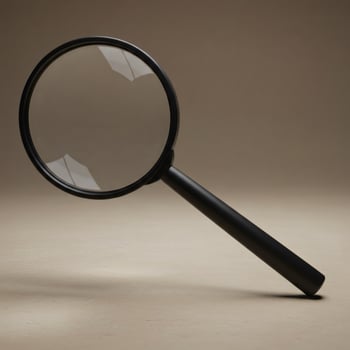 A magnifying glass on a table photo