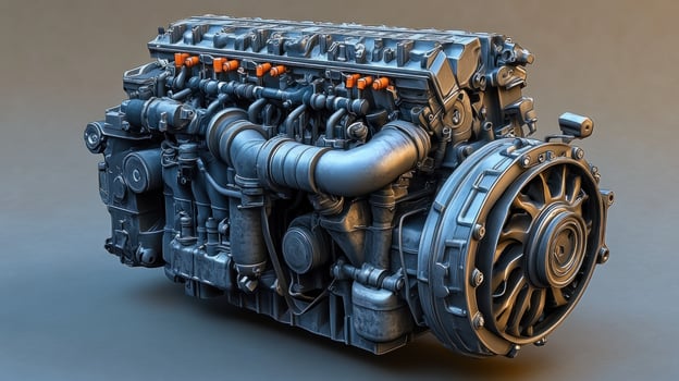 Heavy-duty truck engine photo