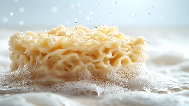 Instant noodles soaking in water photo