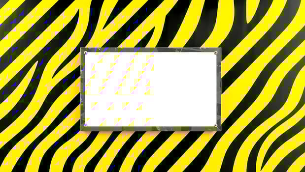 Blank Sign on Bold Zebra Pattern Background photo