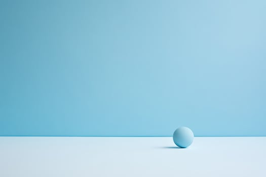 Blue sphere on pastel minimal background photo