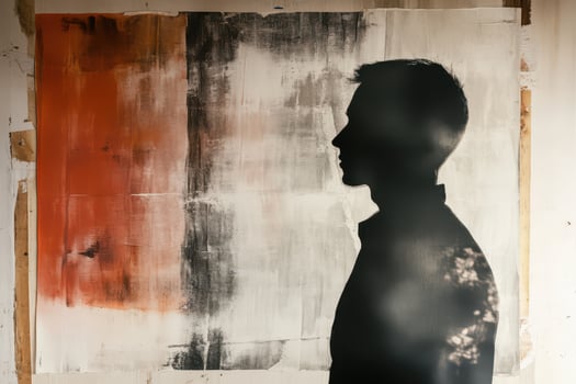 Artistic silhouette against a textured background photo