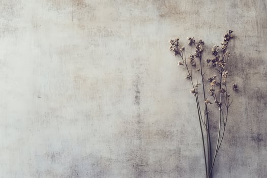 Dried flowers on wall evoke calm vibes photo