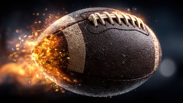 Dynamic football in motion, showcasing energy and excitement during a game in an intense setting photo