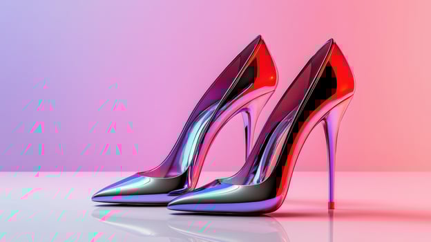 A pair of high heels on a colorful background photo