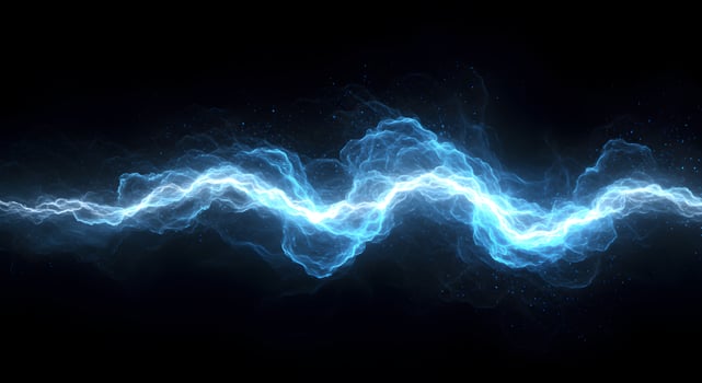 Blue electric plasma discharge, energy field with flowing ethereal power photo