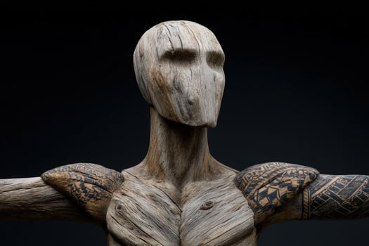 Mannequin showcasing real skin spread details under studio lighting photo